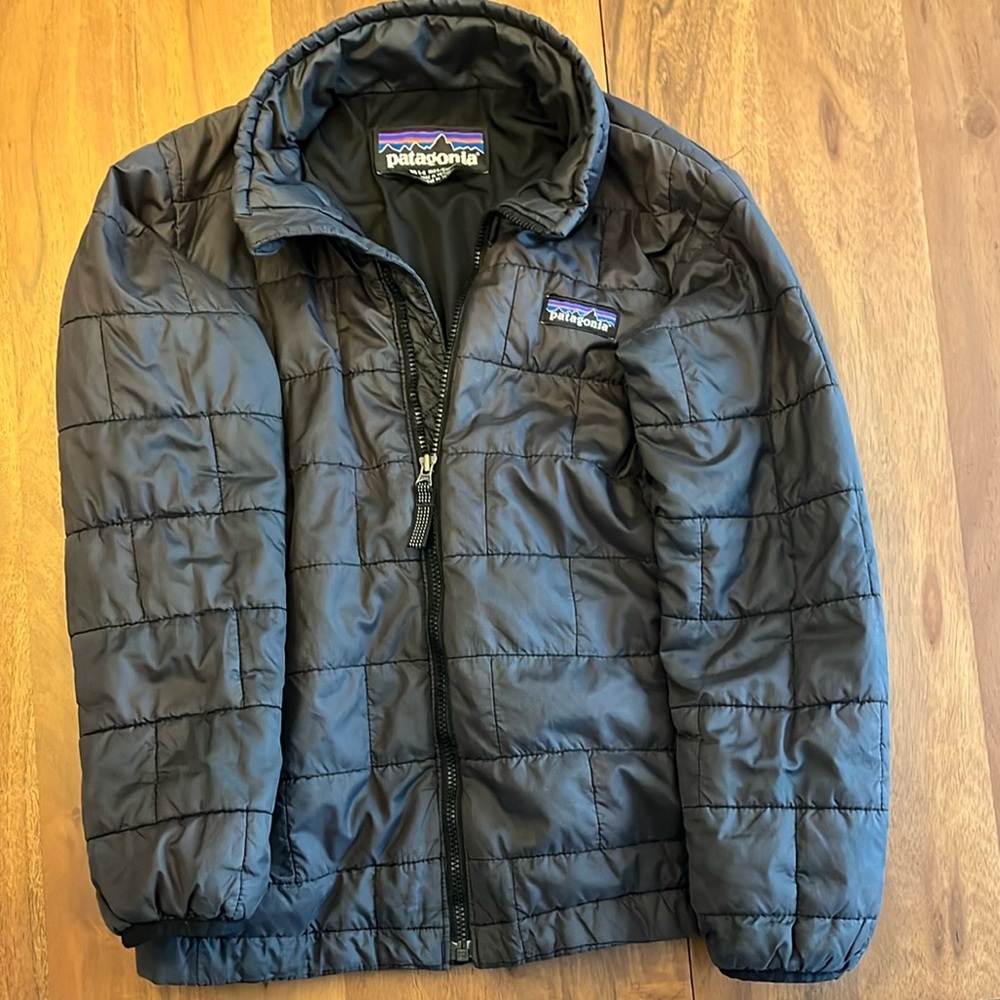 Patagonia Black Puffer Jacket Quilted Stand-Up Collar
